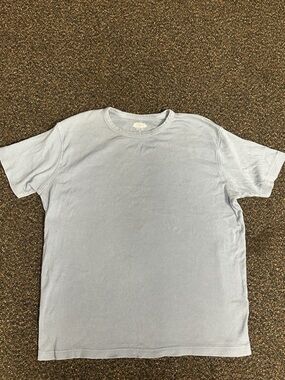 Women’s Ribbed Crew Neck Short Sleeve Tee in Pale Blue